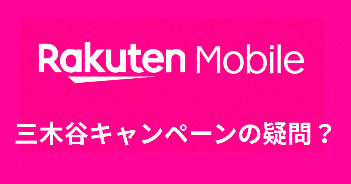 三木谷キャンペーンの疑問？